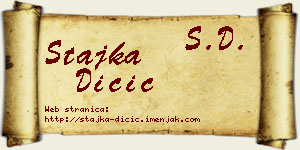 Stajka Dičić vizit kartica